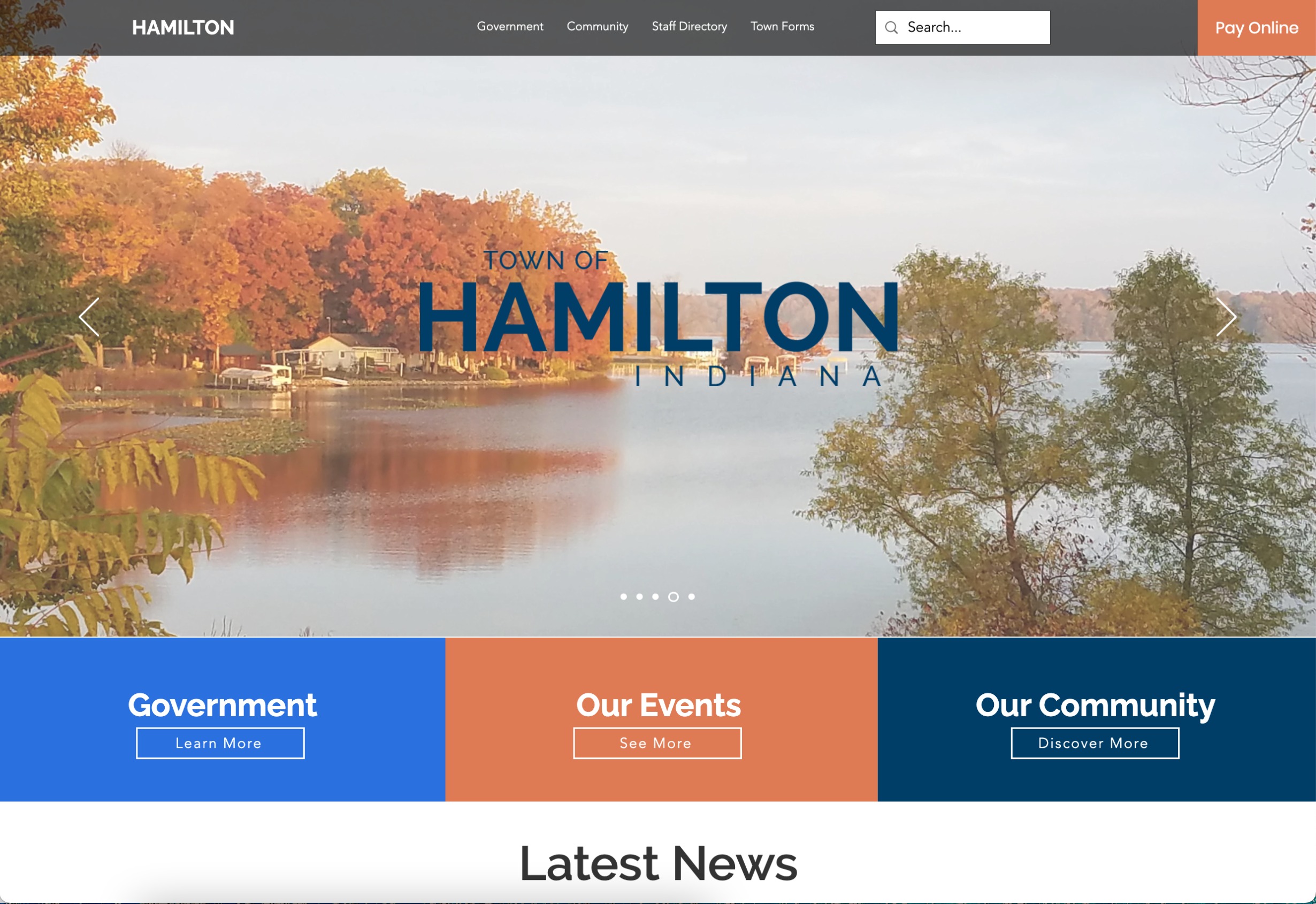 Hamilton, Indiana Website Screenshot