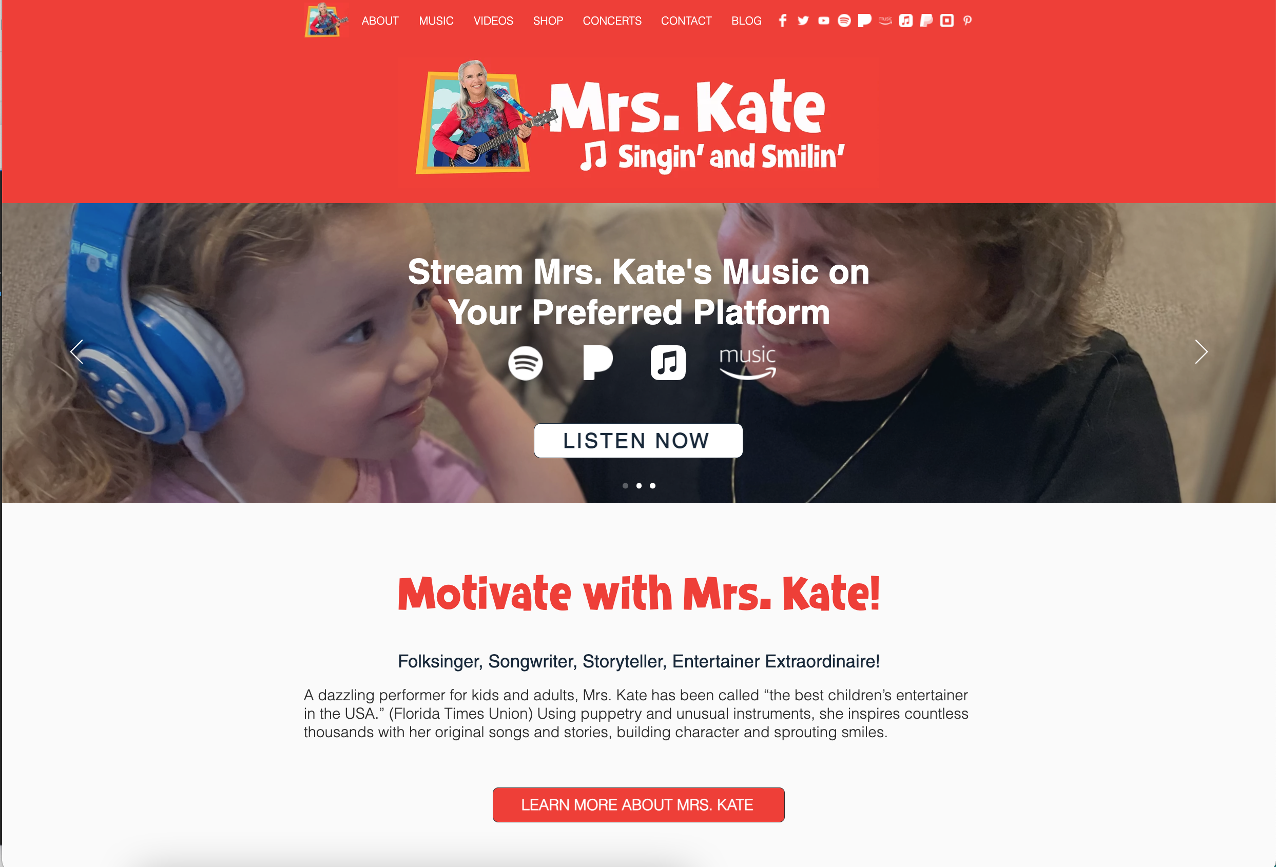 Mrs. Kate Carpenter Website Screenshot