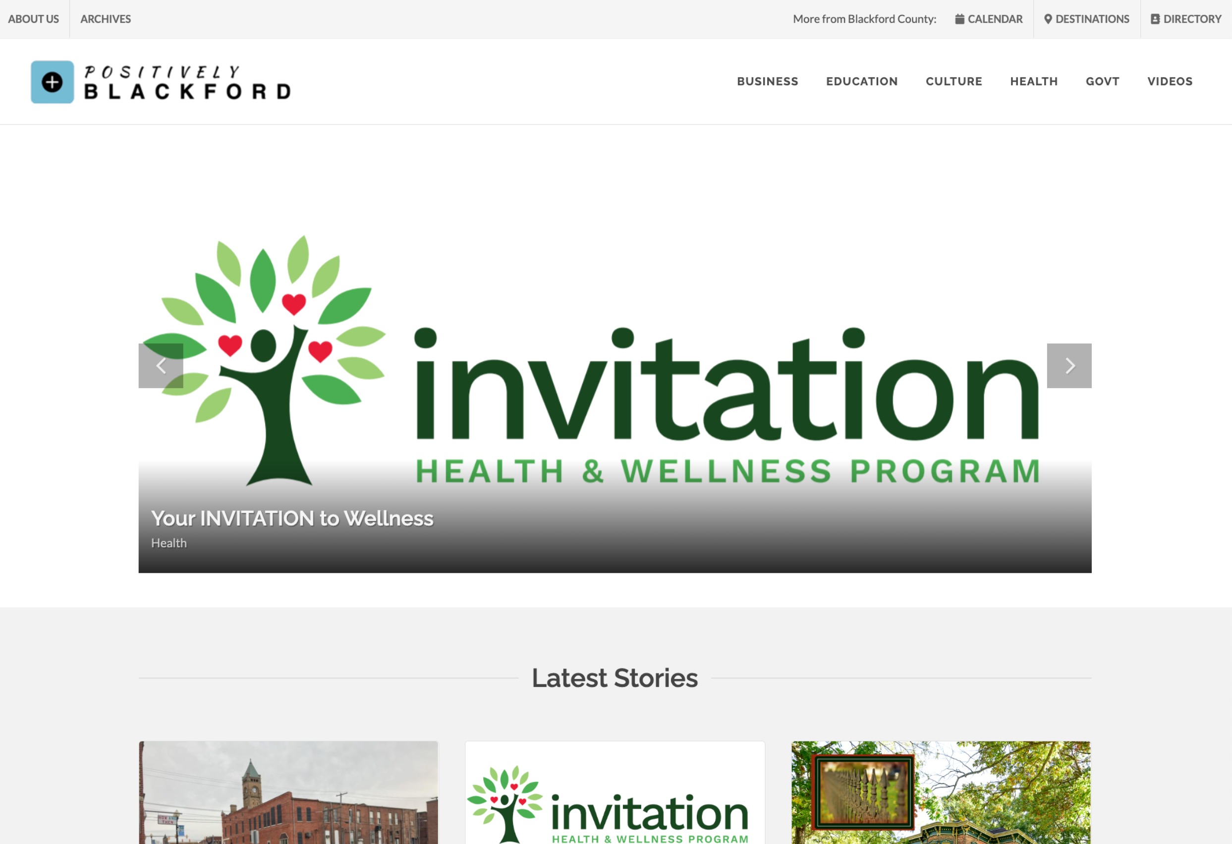 Positively Blackford Website Screenshot
